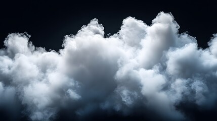 Wall Mural - soft and fluffy white cloud isolated on black background