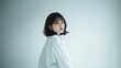 © takkan - Minimalist Elegance: A Soft Gaze in White