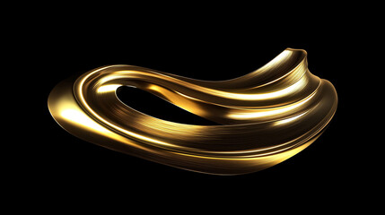 Gold curved shape on black background