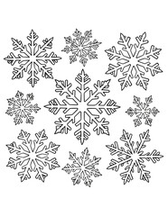 Wall Mural - snowflake christmas elegant coloring book for kids or adults