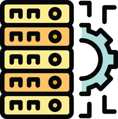 Wall Mural - server room optimization icon representing the process of managing big data using modern technology
