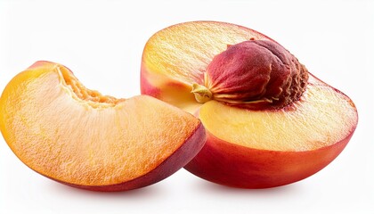 Wall Mural - peach isolated on White background PNG