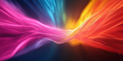 Fototapete - Motion blur of colourful lights in a tunnel as an abstract speed technology high energy vibrant futuristic look