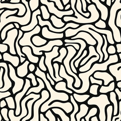 a seamless pattern with digital print, where the outline of brain coral is reimagined in an abstract