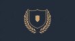 © kkkiim graphic - Elegant logo design with classic navy blue shield or laurel wreath, simple yet sophisticated color scheme conveying luxury and elegance on a solid background.
