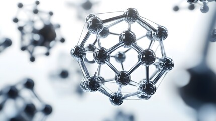 Wall Mural - A Detailed Close-up of a Shiny Metallic Molecular Structure