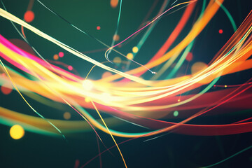 Wall Mural - a bright flare of soft abstract colorful lines