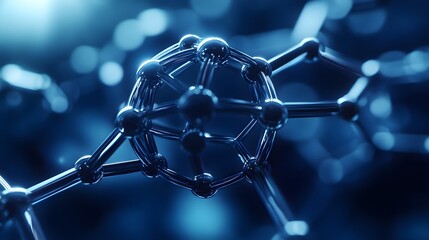 Wall Mural - Close-up of a Shiny Metallic Molecular Structure