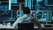 © AllahDita - Stock trader analyzing market trends and data with multiple high-definition screens in a modern trading environment