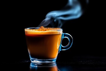 Fototapete - Outline of a cup with steam rising, evoking coffee cravings, using clean, simple lines to capture the morning ritual
