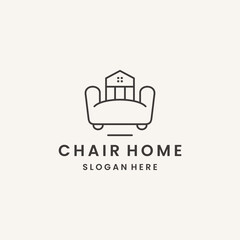 Wall Mural - Chair home logo template vector illustration design