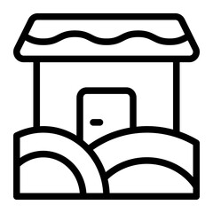 Village House Line Icon