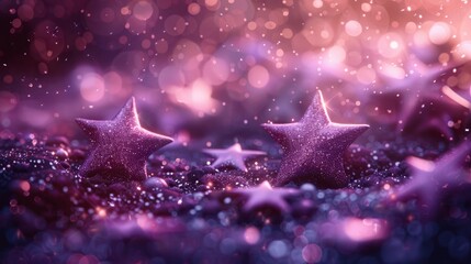 Wall Mural - magical purple starry background
