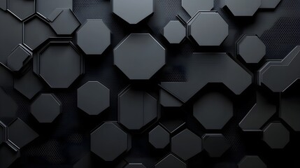 Abstract Geometric Black Octagons