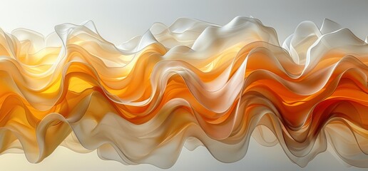 Wall Mural - Elegant 3D Golden Wave Background