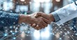 © apk - Doctors Shaking Hands with Digital Technology Background