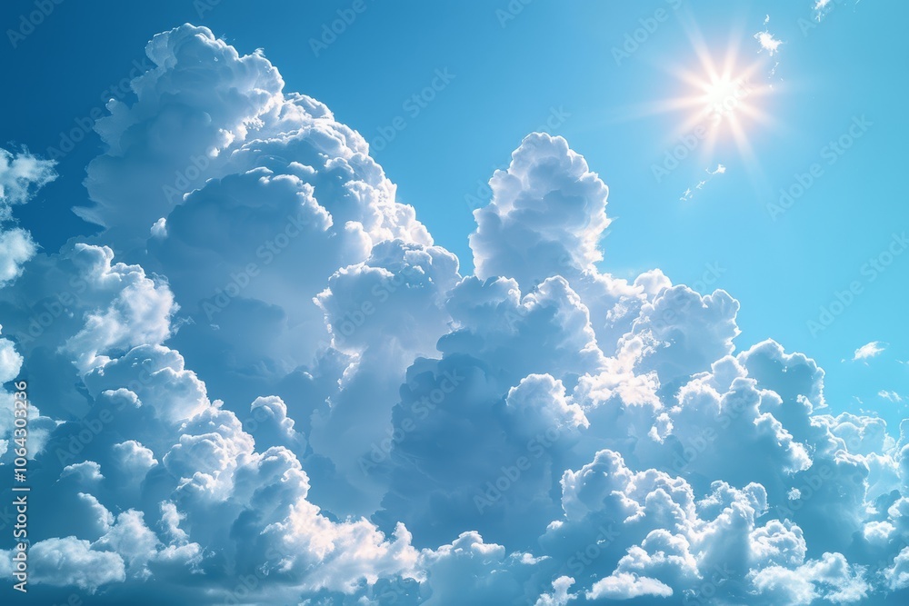 Deep Blue Sky with White Clouds Photo Background, Hyper Realistic ...