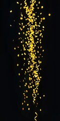 Wall Mural - Gold confetti sparkling explosion on isolated. Wallpaper, For celebration and party concepts.decoration ornaments design.die cut with out background, with copy space