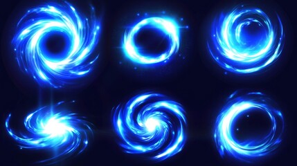 Wall Mural - vortex spins and circular flares depicted in vibrant colors.