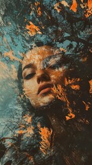 Canvas Print - Woman in Nature: A Surreal Double Exposure Portrait