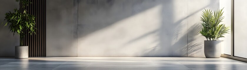 Wall Mural - Minimalist Interior with Sunlight Streaming Through a Window