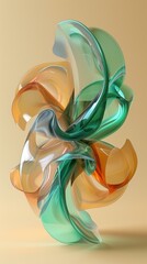 Wall Mural - Abstract colorful glass shapes. AI.