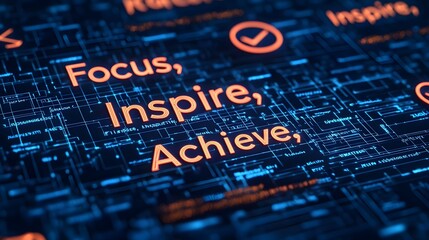 Focus Inspire Achieve Tech Concept