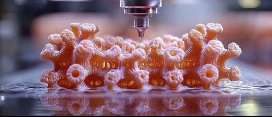 Poster - 3D Printed Coral-like Object Being Created by a Machine