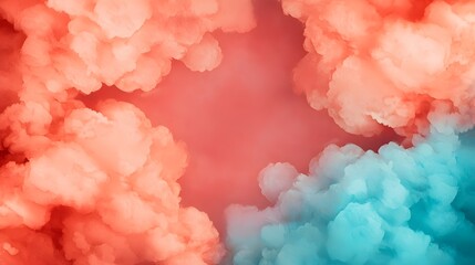Leinwandbilder - Soft wispy pastel clouds blending seamlessly into a dreamy ethereal abstract backdrop  The hazy luminous color gradient creates a calming serene atmosphere perfect for use as a minimalist