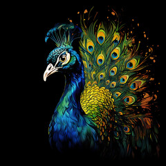 Naklejka na meble peacock silhouette silhouette of a peacock
with feathers