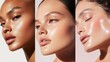 © Chaikit - feminine silhouette, strong facial features, sun-kissed complexion, light catching on cheekbones, muted color palette, luxury skincare campaign look