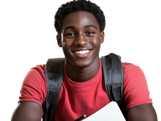 smiling student with backpack.