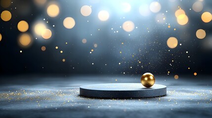 Aufkleber - Soft luminous particles of golden light floating in a dreamy ethereal atmosphere creating a magical and captivating ambiance with a warm glowing radiance