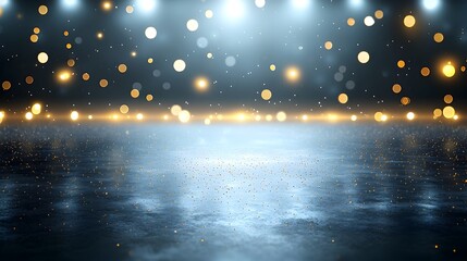 Aufkleber - Enchanting dark background with glittering golden particles and delicate light spots creating a dreamy mesmerizing bokeh effect that evokes a sense of magic and mystery