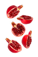 Wall Mural - Falling Pomegranate fruit cutout, full depth of field.