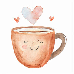 Watercolor Coffee Mug with Cute Dog Design for Daily Use