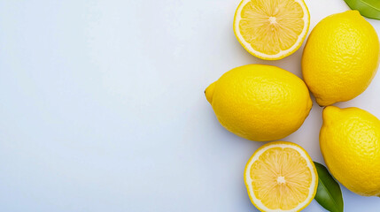 juicy lemons isolated on the white background 