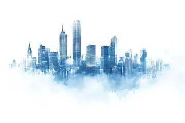 Fototapete - modern city panorama 3d illustration