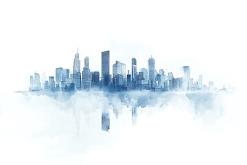 Fototapete - modern city panorama 3d illustration