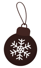 Wall Mural - Christmas bell silhouette with snow flake vector art isolated white background