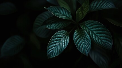 Aufkleber - Capture stunning high-contrast macro photography of lush green leaves to enhance your nature portfolio