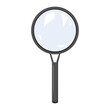 © ADES-VECTOR - A magnifying glass isolated on a white background, front view, vector illustration, magnifier