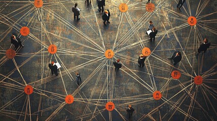Poster - Business professionals strategically network to enhance collaborative opportunities in a complex environment