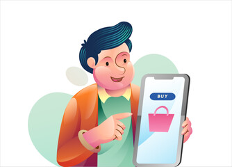 Wall Mural - online shopping e commerce concept illustrations. modern flat design illustration of data analysis.