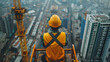 © master graphics  - Engineer Technician Watching Team of Workers on High Steel Platform