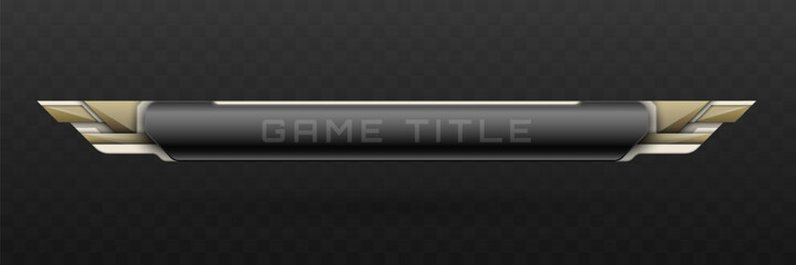Wall Mural - Game Title Lower Third Banner in Metallic black, Silver and Sand Color Theme for Futuristic Game UI Designs