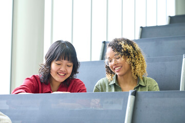 Poster - student, university student, class, study, international student, studying abroad, friend, global, international, japanese, asian, foreigner, multinational, diversity, african american, inclusion, mul