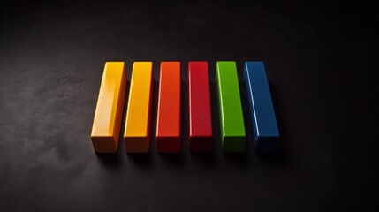 Aufkleber - Colorful Rectangles on Dark Surface
