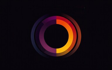 A stylish infographic design that highlights three crescents in striking bold colors, arranged in an innovative circular formation on a deep black backdrop. 