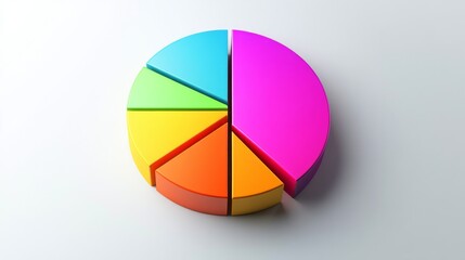 Leinwandbilder - Colorful 3D Pie Chart Representation of Data